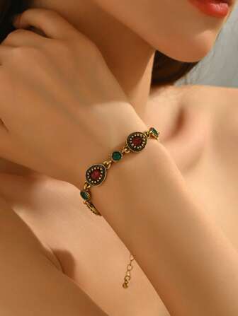 1 pieza Pulsera de piedra preciosa en forma de gota de agua con estilo bohemio