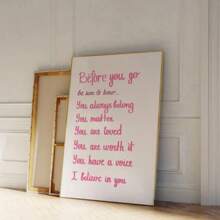 1pc Preppy Y2K Dorm Affirmation Poster, Decor Dorm Room Sign Graduation Gift, Positive Quote Wall Art For College Room Decor, Pink Canvas Print, Motivational Wall Decor For Bedroom, Classroom, Dorm Essentials, Dorm Essentials College Room