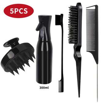 5pcs Hair Styling Tools Set: Hair Spray Bottle, Silicone Scalp Brush, Massage Brush, Styling Comb,Back To School,Travel Holiday Essentials,Hair Accessories For Women