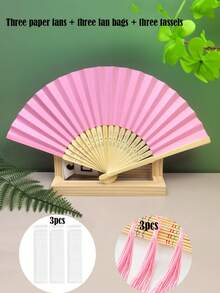 1pc/2pcs/9pcs/10pcs Colorful Paper Hand Fan, Foldable Fans For Wedding Guests, Ideal Fashion Accessory And Gift (The Front Side Of The Fan Is Intact, But The Back May Have Some Dye Staining Which Is Unavoidable) - Multicolor - View 9