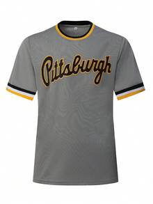 Men's Baseball Jersey 21 Grey Button-Down Embroidered Sports T-Shirt Gym Clothes Men Basic T Shirt - Grey - View 2