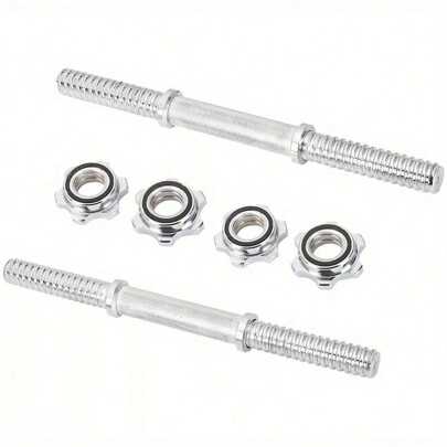 Dumbbell Bar 14" With Spinlock Collars Weight Lifting Bars Standard 1" Pair