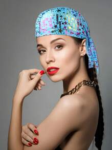 1pc Outdoor Printed Sun Protection Cycling Headband Neck Gaiter Bandana Headwear For Men & Women, Breathable Sports Pirate Hat Hip Hop Cap