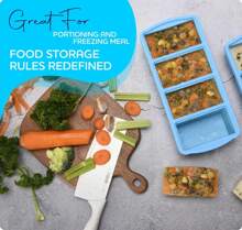 Silicone Freezer Trays With Lid,1-Cup Soup Freezer Container Large Ice Cube Molds With Reinforced Steel Ring Top For Freezing Soup Sauce Broth Leftovers Oven Dishwasher -Safe(2-Pack),9830792