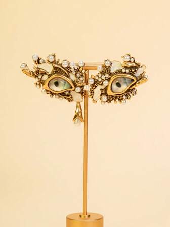 1 pieza Collar, 1 pieza de Aretes de Ojo, 1 pieza de Aretes de Nariz - Conjunto de Joyería Declarativa de Ojo y Mano