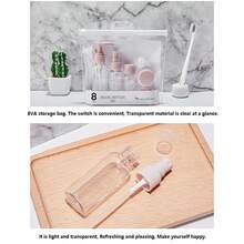 Set de 8 botellas cosméticas de viaje, kit organizador de maquillaje portátil, bolsas de plástico EVA