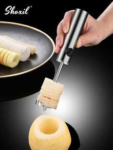 shoxil 4pcs/Set Stainless Steel Vegetable Drill, Fruit Corer And Veggie Spiralizer, Fruit Core Extractor, Kitchen Gadgets, Ergonomic Handle With 4 Sizes For Coring And Hollowing Out Zucchini, Potatoes, Carrot, Apple - Silver - View 4