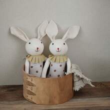 INS Nordic Home 1pc Forest Rabbit Plush Animal Doll, Fabric Stuffed Doll Gift For Boys And Girls Birthday, Room Decor For Boys, Animals, Boys Room, Girls Room, Pink, Plush Animal, Gift