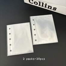 10pcs/20pcs/30pcs M5 Binder Clear Card Sleeves, 3 Inch Postcards Holder, Double Side 5 Holes Kpop Mini Collect Book Refill Bags,For School Supplies,Back To School