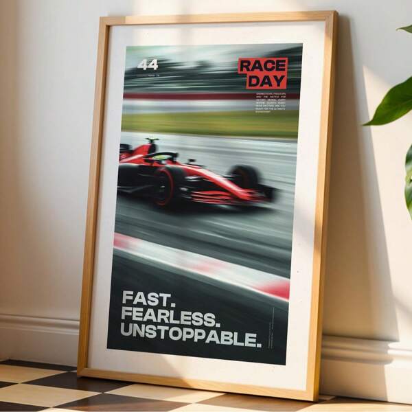 1 pièce Impression murale d'art sans cadre F1 Racing, affiche de sport automobile F1 haute vitesse. canevas d'art de voiture de course rouge pour chambre/dortoir/man cave, affiches funky pour la décoration de la pièce et les fêtes, cadeau parfait pour la rentrée scolaire (impressions pour le mur, la décoration, la décoration sportive)