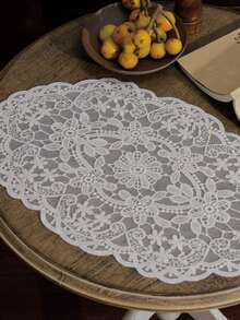 1/4/6 pièces Napperons en dentelle brodée française, style minimaliste vintage pour la cuisine, la table à manger, les tasses, les bols, les assiettes. Convient pour les mariages, les hôtels, les fêtes et les dîners à la maison - Multicolore - Voir 7