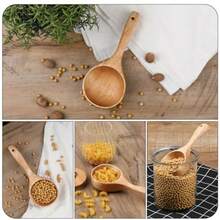 Wood Scoop Bath Salt Scoop Wooden Kitchen Scoop Rice Spoon Multipurpose Large Solid Wood Water Spoon Scoops For Canisters Flour Scoop 8 Inch Soup Scoop Round Serving Soup For Cooking Stirring - Gỗ - Xem 6