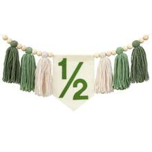 1 Peça Guirlanda de Borlas Florais Estilo Boêmio Feita à Mão, Adequada para Decoração de Festa de Aniversário de Bebê de 6 Meses, Decoração de Casa, Decoração de Cadeira Alta