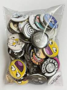 5 件/10 件随机图案 4.4 厘米/1.73 英寸别针徽章、纪念图案纽扣徽章，适合佩戴在衣服、包包、背包上，是送给家人和朋友的有趣礼物