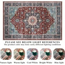 9x12 Area Rugs Living Room - Large Boho Stain-Resistant Rugs With Non-Slip Backing, Vintage Design Bedroom, Beige/Brown, Home Decor Floor - Red - View 5