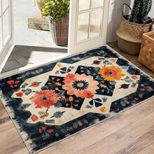 3x5 Rugs, 2x3 Rug, Southwestern Rustic Area Rug, Colorful Geometric Door, Washable & Non - Slip Small Carpet, Home Decor - Orange Beige Navy - View 4