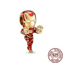 Encanto de bola redonda de robot de plata esterlina 925 talla grande vendido. Abalorios amuleto adecuados para pulseras hechas a mano, regalo de joyería de moda para mujeres para fiesta de cumpleaños