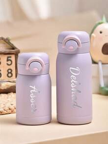 1pc Customized Stainless Steel Water Bottle, 350ml Personalized Name Insulated Cup, Customized Stainless Steel Water Bottle, Self-Customized Name Insulated Leak-Proof Stainless Steel Cup, Stainless Steel Bottle, Back To School, Children's Back To School Gift, Water Bottle For Party, Travel, School, Birthday, Graduation Ideal Gift, Water Bottle Casual, Custom, Personalised, Unique, Customized, Ideal Gifts For Him, Ideal Gifts For Her, Son, Daughter,Christmas Gift - Multicolor - View 4