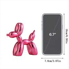 1pc Nordic Pink Electroplating Small Balloon Dog Resin Sculpture Decoration Indoor Home Decoration Creative Animal Small Sculpture Resin Crafts Best - Pink - View 4