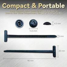 100 个保险杠夹汽车夹塑料铆钉紧固件推入固定器套件，带尺寸汽车推针铆钉套装带紧固件拆卸器。