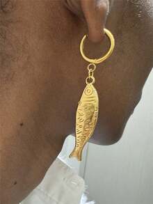 Stainless Steel Beach Fish Earrings, Ocean Style Earrings For Women