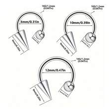 ADYJELY 1 件 16G U 型唇环不锈钢防过敏梦露鼻环穿孔软骨耳轮耳屏耳垂耳环首饰 8mmm 10mm 12mm 男女身体穿孔首饰 - N005 - 查看 2
