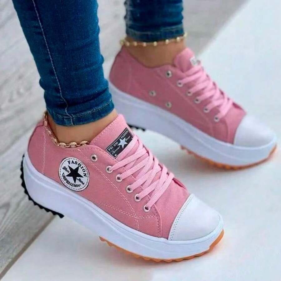 Women's Casual Walking Sneakers - 淺粉色 - 查看 1