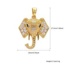 Collar con colgante de caballo de cobre con efecto de goteo de aceite, colgante de joyería de animales como perro globo, leopardo, elefante con circonita, accesorios de joyería de lujo DIY, regalo para novio, novia, mejor amigo