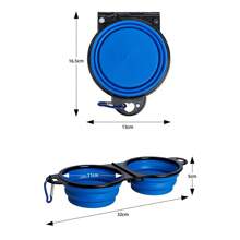 2 em 1 Comedouro Portátil Dobrável para Pets, Tigelas de Água Dobráveis de Silicone para Cachorro, Recipiente de Ração para Cachorro e Gato, Acessórios para Animais de Estimação, Utensílios para Cachorro, Utensílios para Filhote, Tigelas para Gato, Alimentação de Filhote, para Viagens, Caminhadas, Acampamento
