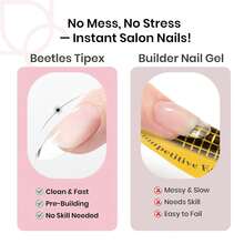 Instant Apex Nail Tips Almond Medium Acrylic Nail Tips, Pre-Etched Pre-Building Strong Thick Long Lasting,16 Sizes,192 Pieces - 192 件方形超短 - 查看 10