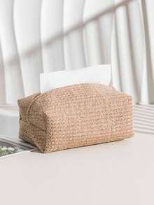 1pc/2pcs/5pcs Plain Linen-Like Fabric Tissue Box, Minimalist Modern Home Living Room Office Bar Countertop Cute Bread Shape Tissue Paper Holder, Upright Tissue Storage Bag, Available In Different Sizes - Brown - View 14