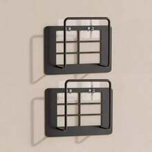 2 件时尚铸铁易安装免钻孔壁挂式路由器支架。机顶盒放置架、Wifi 机架、Wifi 机架固定器壁挂式机顶盒、宽平台电缆盒支架、易安装电源板和调制解调器显示器顶架、路由器收纳盒、路由器放置架 Wifi 机架、固定器壁挂式机顶盒支架 - 彩色 - 查看 11