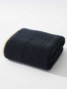 1条/2条装奢华金边珊瑚绒超柔软吸水浴巾，速干不掉毛，桑拿浴巾，高品质，浴室配件，送给伴侣的最佳礼物，适用于美容院、酒店、运动、家居等场所，毛巾，护肤 - 黑色 - 查看 6