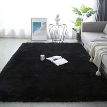Pure Fluffy Rugs Shaggy Rug Bedroom Living Room Anti Slip Soft Carpet Floor Mat - Black - View 13