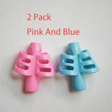 1 pièce/2 pièces Outil d'écriture à double prise en silicone, correcteur de posture d'écriture, prise de stylo en silicone souple et colorée pour enfants, étudiants, dispositif de correction de la posture d'écriture, protecteur de doigt