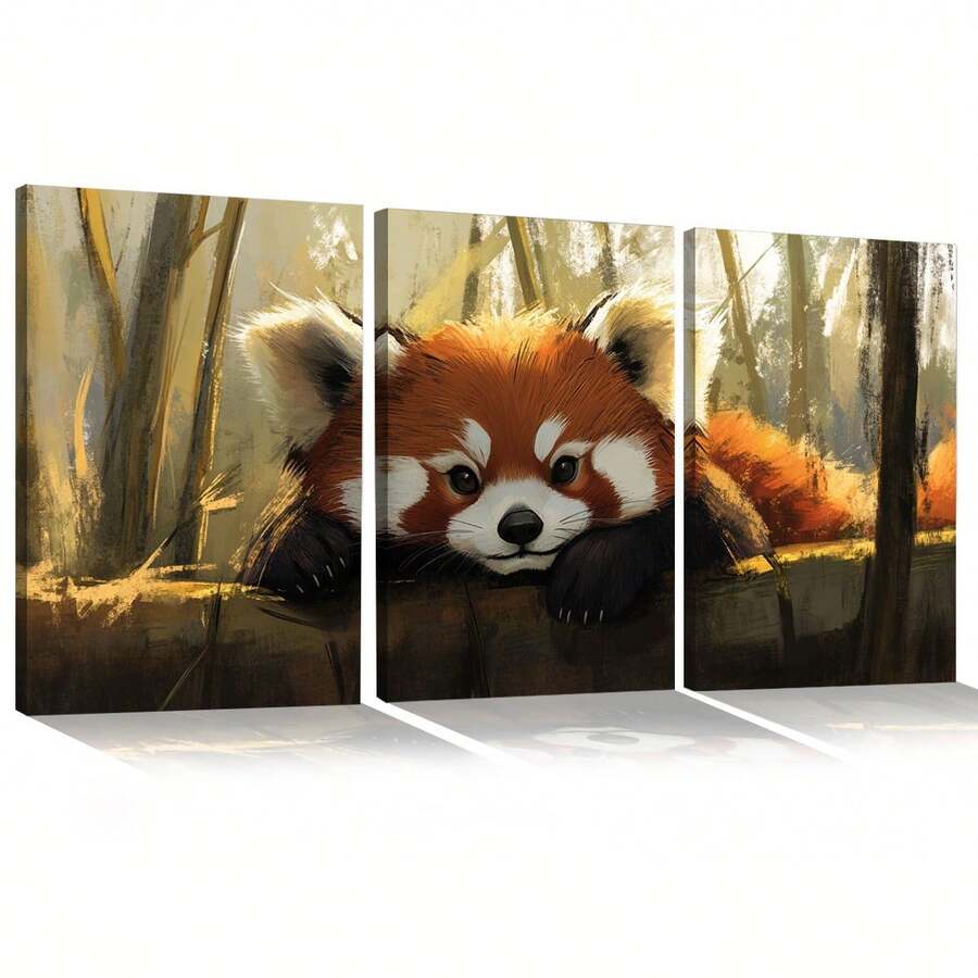 Decorative Panda Frame - Curious Red MDF Mosaic Living Room Bedroom Office HD Print - Nhiều màu - Xem 1