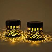 Solar Powered Mandala Iron Art Lamp Wall Light, Warm Light LED, Waterproof, Suitable For Yard, Lawn, Park