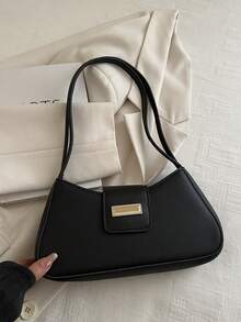 Premium Felt Armpit Bag Minimalist Design Crossbody Bag For Commuter, Versatile Shoulder Bag - Black - View 6