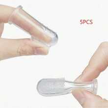 5 Pet Finger Toothbrushes, Effective In Cleaning Teeth - Perfect For Dogs And Cats