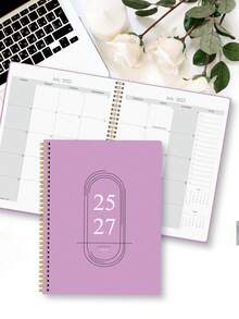 Trees 1 件 2025-2027 每周和每月学年计划日历笔记本，A4 月度计划笔记本，带笔记防水封面，个人组织者，办公和学校用品 - 彩色 - 查看 4