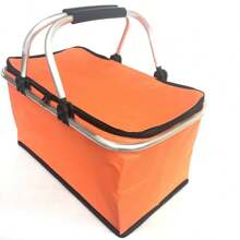 Canasta plegable extra grande de 30L - Organizador aislado premium con asa de metal cómoda - Perfecto para aventuras al aire libre, reuniones familiares, camping, barbacoas, compras y viajes - Almacenamiento plegable sin esfuerzo