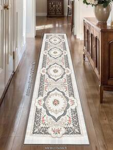 Tapete bege de 1 peça, estilo retrô europeu, lavável, antiderrapante, de lã sintética, 1160g/m², para sala de estar, quarto, cozinha, escritório, entrada