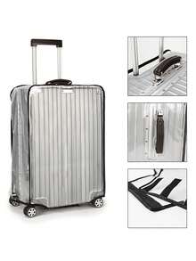 1件PVC行李箱防尘罩透明箱套拉杆箱耐磨防刮保护套行李箱防水罩行李箱防尘罩，加厚行李箱防尘罩耐磨防刮防水适用于拉杆箱皮套行李箱 - 無色 - 查看 2