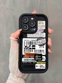 1pc Barcode & Tag Icon Thick Anti-Drop Phone Case Compatible With Apple 11 12 13 14 11 Pro Max 12 Pro Max 13 Pro Max 14 Pro Max XR 15 15 Pro 15 Pro Max 16 16 Plus 16 Pro Max, Fashionable