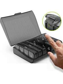 1 Set Of 7-Day Portable Pill Storage Box (7 Dispensing Boxes+1 Storage Box),Medicine Box,Pill Holder, Pill Container, Candy Box Pill Organizer, Pill Box, Pill Case, Multi-Color Travel Medicine Storage Container With Compartments, Used For Organizing Morning/Afternoon/Evening Medicines, 21 Grid Black Medicine Box Classification Box, Portable Medicine Box Plastic Sorting Box - Multicolor - View 8