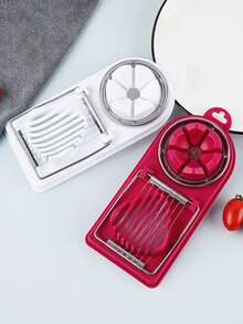 1pc Egg Slicer, Egg Cutter For Hard Boiled Eggs, Strawberry Slicer, Stainless Steel Wire Egg Slicer Dicer, Egg Slicer For Kitchen - Multicolor - View 5