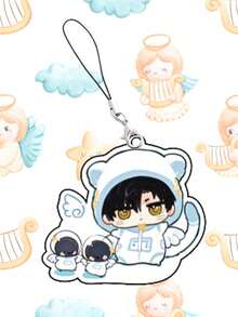 1 pezzo Portachiavi di gioco popolare con figura cartoni animati carina di Love and Deepspace, ciondolo in acrilico per borsa