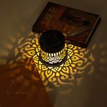 Solar Powered Mandala Iron Art Lamp Wall Light, Warm Light LED, Waterproof, Suitable For Yard, Lawn, Park