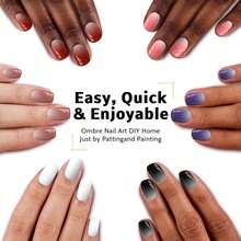 Sponge Pat Paint Nail Gel, 9 Colors Ombre Nails Gradient Gel Nail Blush Blooming Aura Nails Drawing Stripper Floral Painting Nail Art, No Wipe, UV/LED Curing (9 Colors H) - 白色 - 查看 12