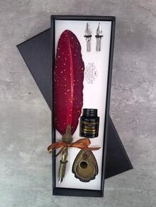 1 件羽毛笔套装、闪闪发光的羽毛笔套装、古董书法墨水笔（带墨水）、2 个替换笔尖、笔架底座、豪华复古签名笔、复活节和万圣节写信笔。 - 彩色 - 查看 14